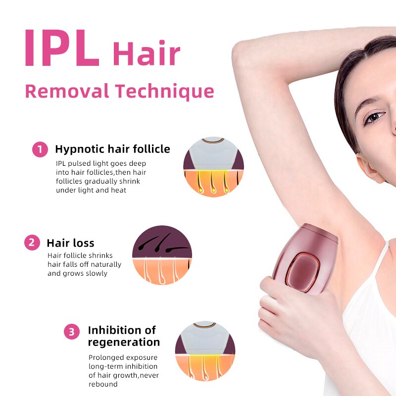 500000 Flashes Mini Handheld Laser Epilator Facial Permanent Hair Removal Device Whole Body Laser  Hair Removal Laser  Machine